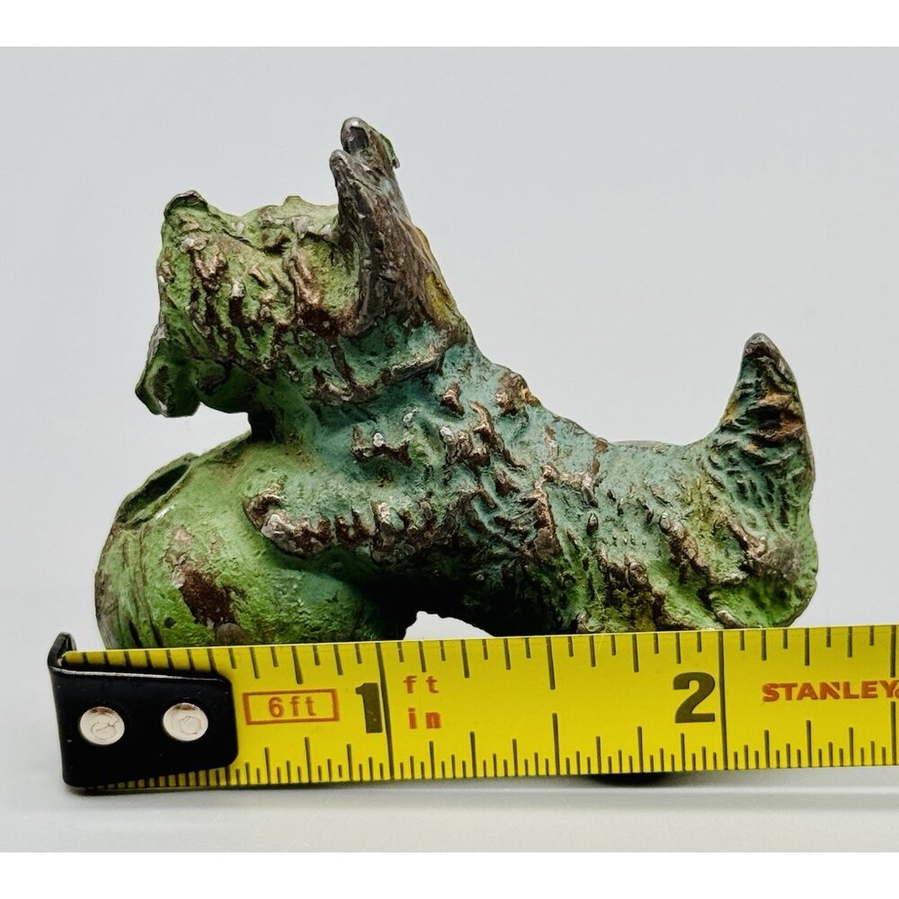 Vintage Fala Scottie‎ Dog Cast Metal Pencil Holder Scottish Terrier With Ball - Picture 7 of 7